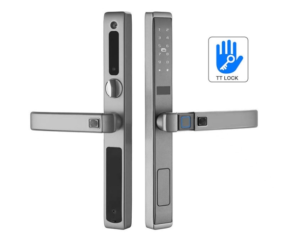 Khóa vân tay cửa nhôm kính, xingfa dùng app TTlock J02A