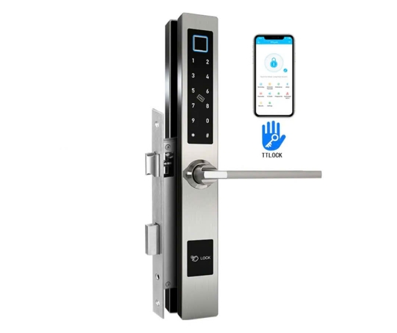Khóa vân tay cửa nhôm kính, xingfa dùng app TTlock RF-D09