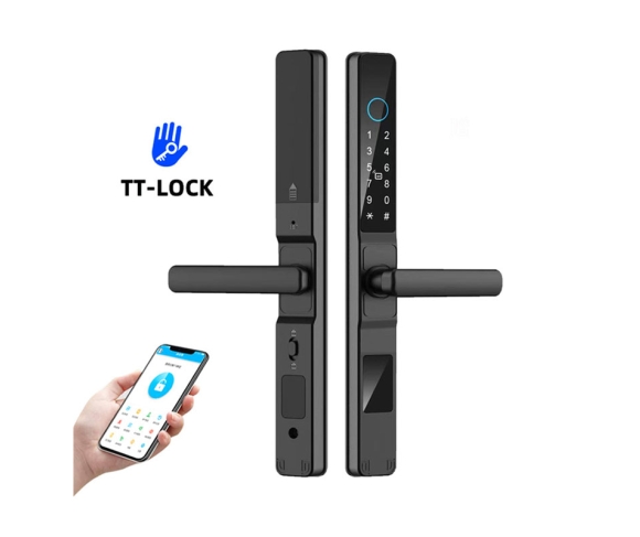 Khóa vân tay cửa nhôm kính, xingfa dùng app TTlock DQA6